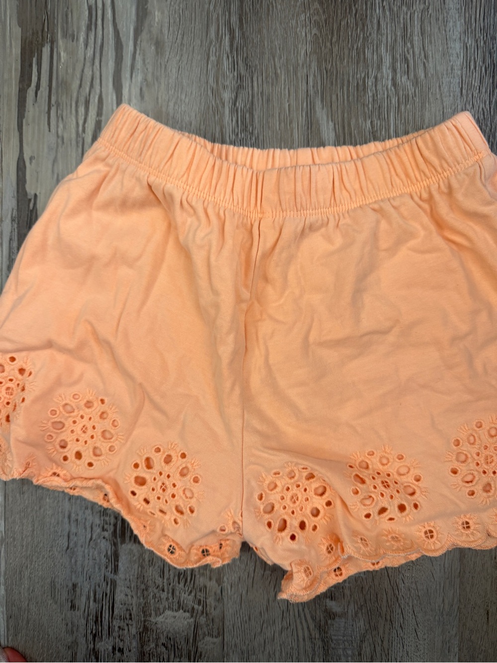 Zara Peach Eyelet Trim Girls' Shorts